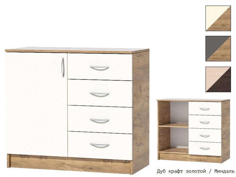 Кэт-7 Комод одна створка + четыре ящика [Кэт-7]