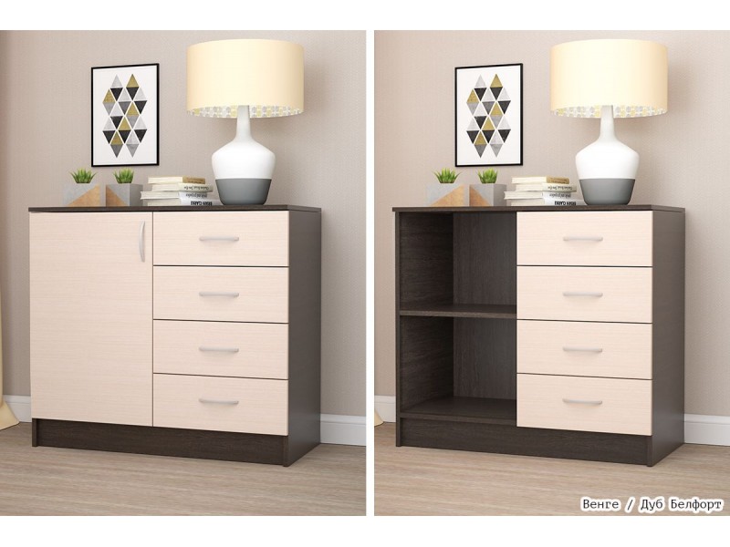 Кэт-7 Комод одна створка + четыре ящика [Кэт-7]