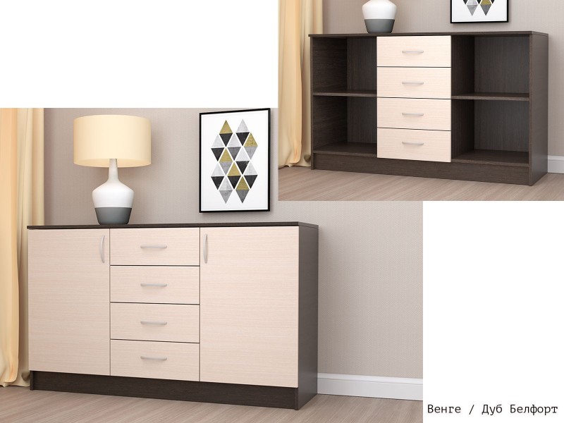 Кэт-7 Комод две створки + четыре ящика [Кэт-7]