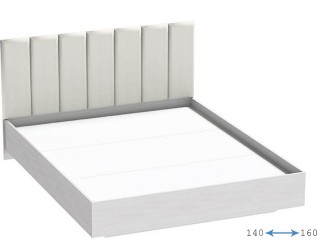 Шарм Кровать арт.031-М1 (Полосы) с настилом ЛДСП, Ясень Анкор Светлый + Sontex Milk [Шарм]