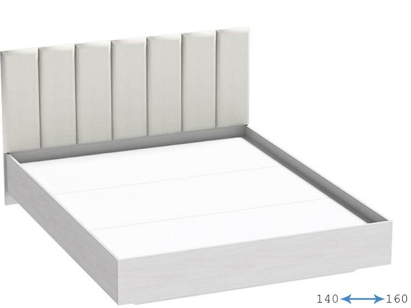 Шарм Кровать арт.031-М1 (Полосы) с настилом ЛДСП, Ясень Анкор Светлый + Sontex Milk [Шарм]