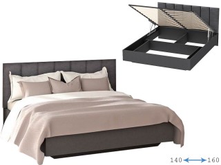 Шарм Кровать арт.031-М1 (Полосы) ПМ с подъёмным механизмом, Антрацит + Антрацит [Шарм]