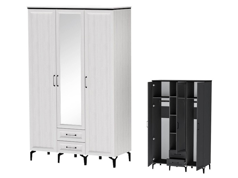 Шарм Шк-3 Шкаф трёхстворчатый с зеркалом и ящиками [Шарм]