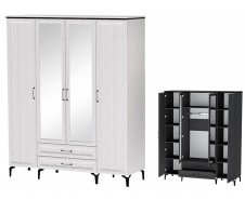 Шарм Шк-4 Шкаф четырёхстворчатый с зеркалами и ящиками [Шарм]