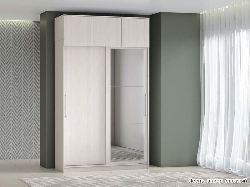 Шкаф-купе арт.007 1500 с зеркалом и с антресолью [Шкаф-купе арт. 007]