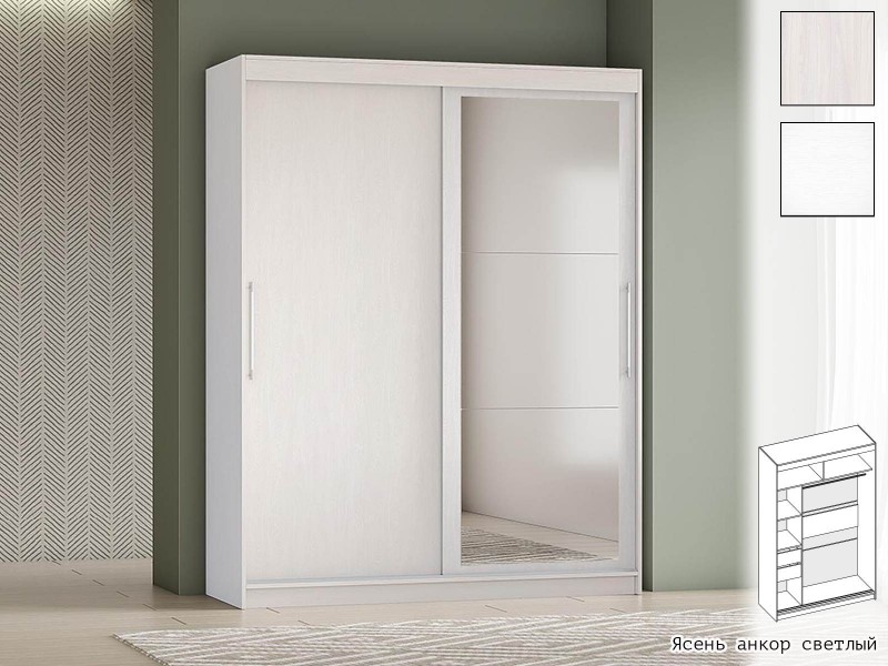 Шкаф-купе арт.007 1500 с зеркалом [Шкаф-купе арт. 007]