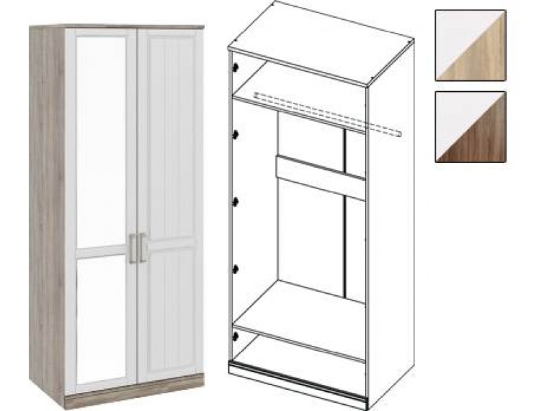 Прованс Модуль-09 Шкаф для одежды 1 глухая   1 зеркальная дверь [Прованс]