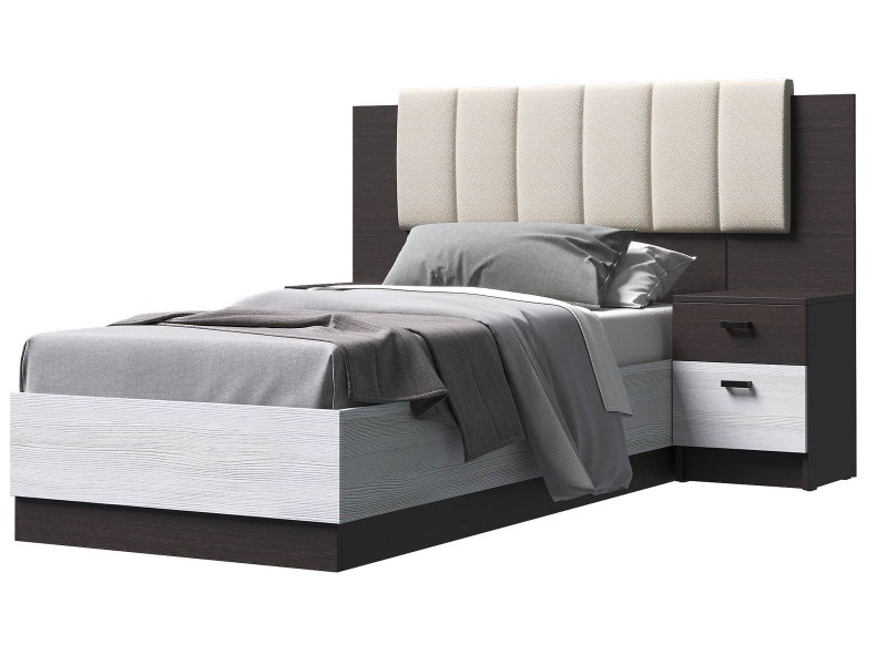 Адель Кровать с накладкой и с настилом ДСП 80х200 [Адель Эра]