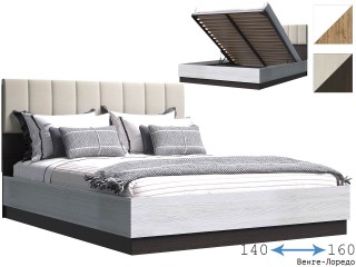 Адель Кровать двуспальная с накладкой и с подъёмным механизмом [Адель Эра]