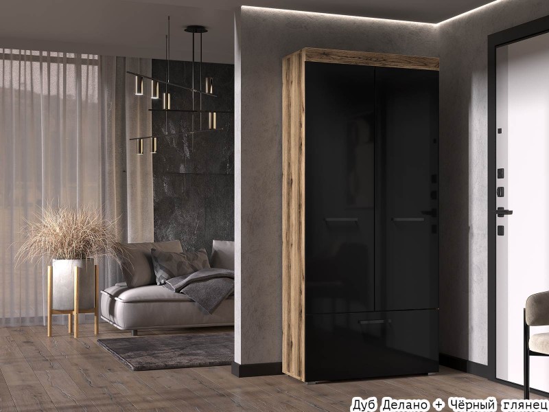 Бастон Шкаф двухстворчатый с ящиком, Глянец [Бастон глянец]