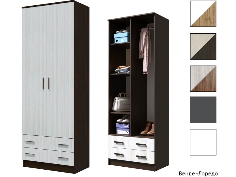 Дуэт шкаф комбинированный двухстворчатый [Дуэт]