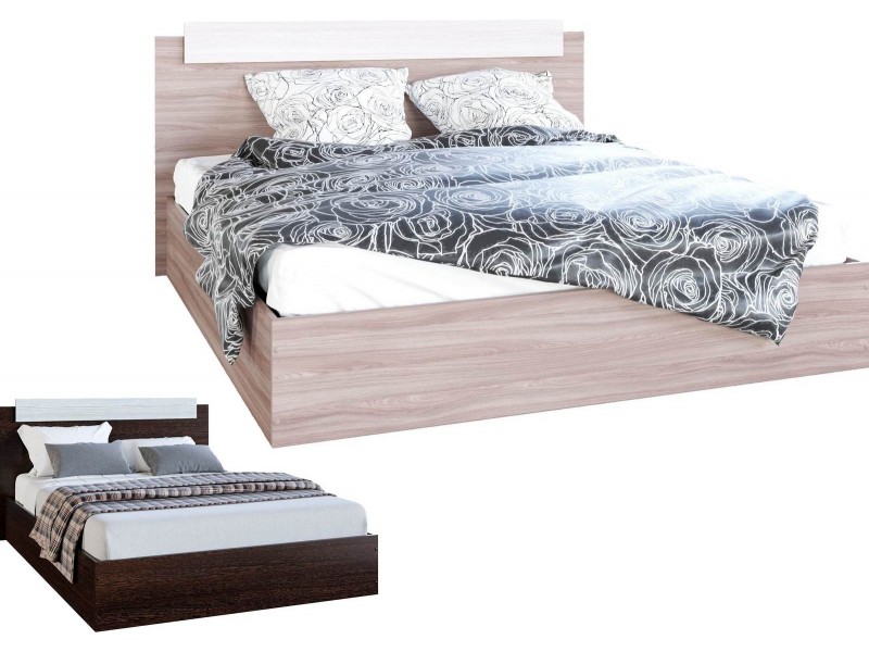 ЭКО Кровать двуспальная с настилом ЛДСП [Эко]