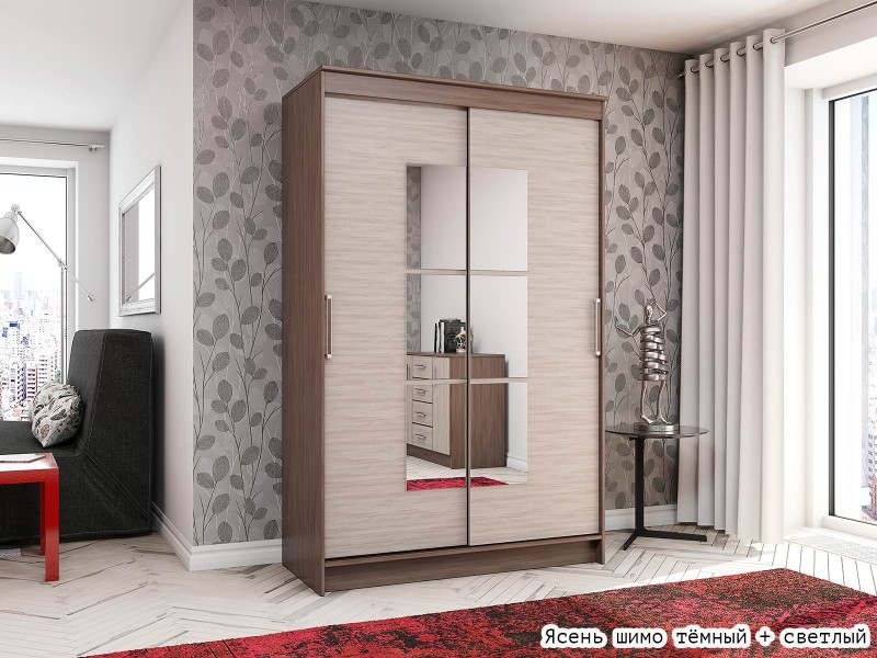 Элегант-1 Шкаф-купе 2-х дверный с зеркалом [Шкаф-купе]