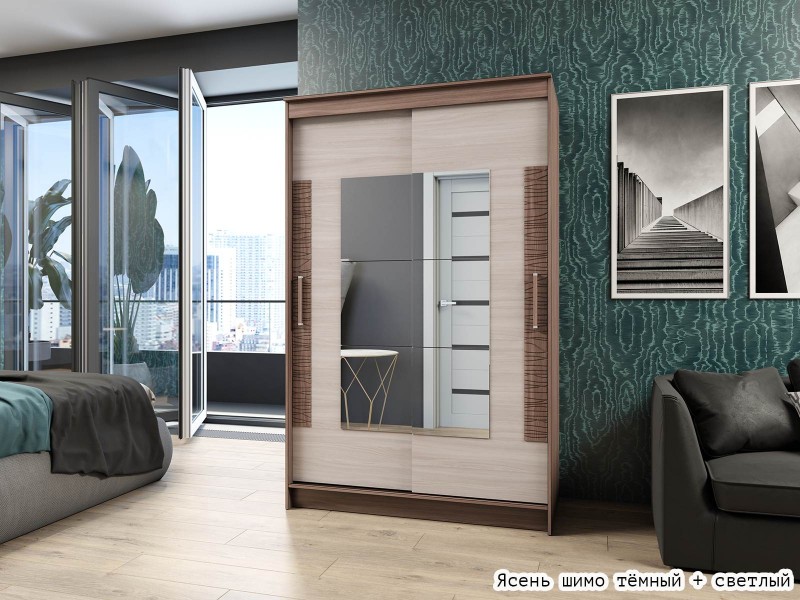 Элегант-2 Шкаф-купе 2-х дверный с зеркалом [Шкаф-купе]