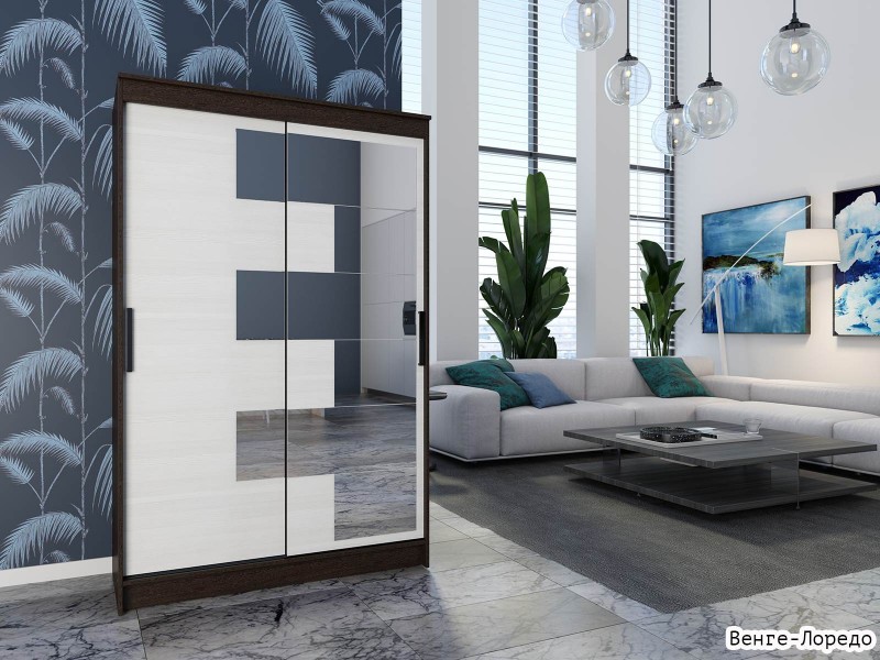 Элегант-3 Шкаф-купе 2-х дверный с зеркалом [Шкаф-купе]