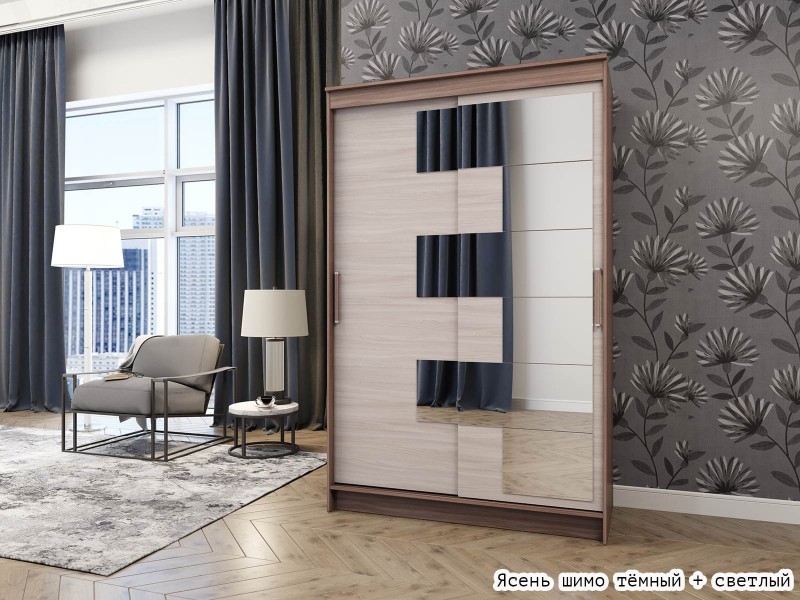 Элегант-3 Шкаф-купе 2-х дверный с зеркалом [Шкаф-купе]