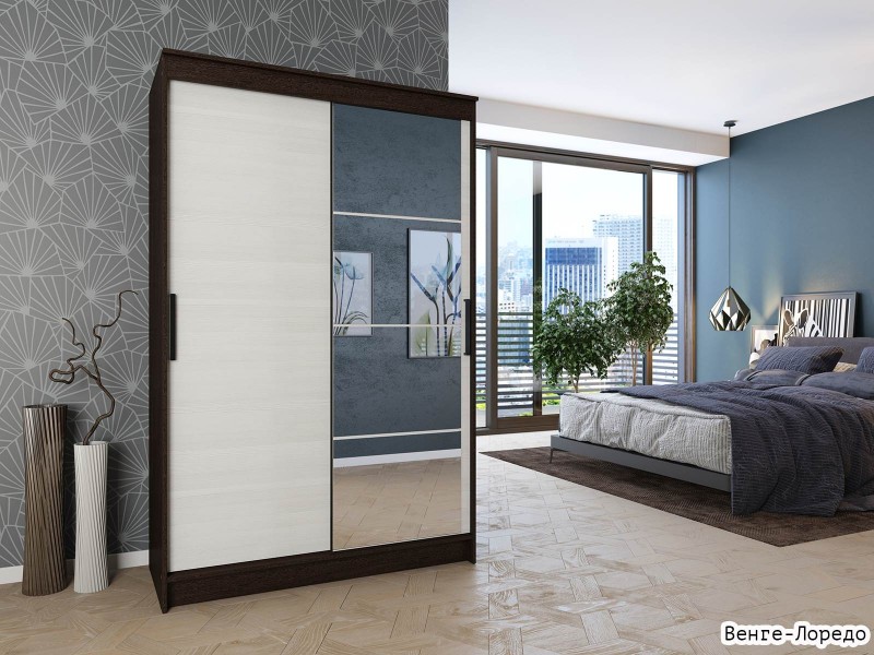 Элегант-4 Шкаф-купе 2-х дверный с зеркалом [Шкаф-купе]