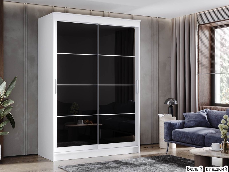 Гранд-1 Шкаф-купе 2-х дверный 1600мм, фасады Лакобель + Лакобель [Шкаф-купе]