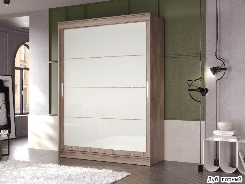Гранд-1 Шкаф-купе 2-х дверный 1600мм, фасады Лакобель + Лакобель [Шкаф-купе]