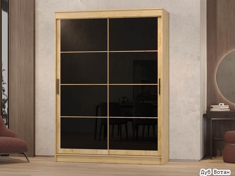 Гранд-1 Шкаф-купе 2-х дверный 1600мм, фасады Лакобель + Лакобель [Шкаф-купе]