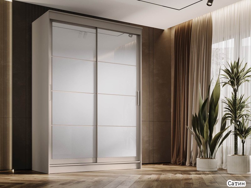 Гранд-1 Шкаф-купе 2-х дверный 1600мм, фасады Лакобель + Лакобель [Шкаф-купе]