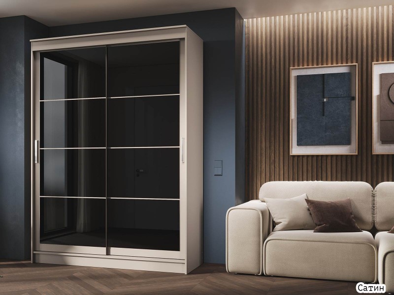 Гранд-1 Шкаф-купе 2-х дверный 1600мм, фасады Лакобель + Лакобель [Шкаф-купе]