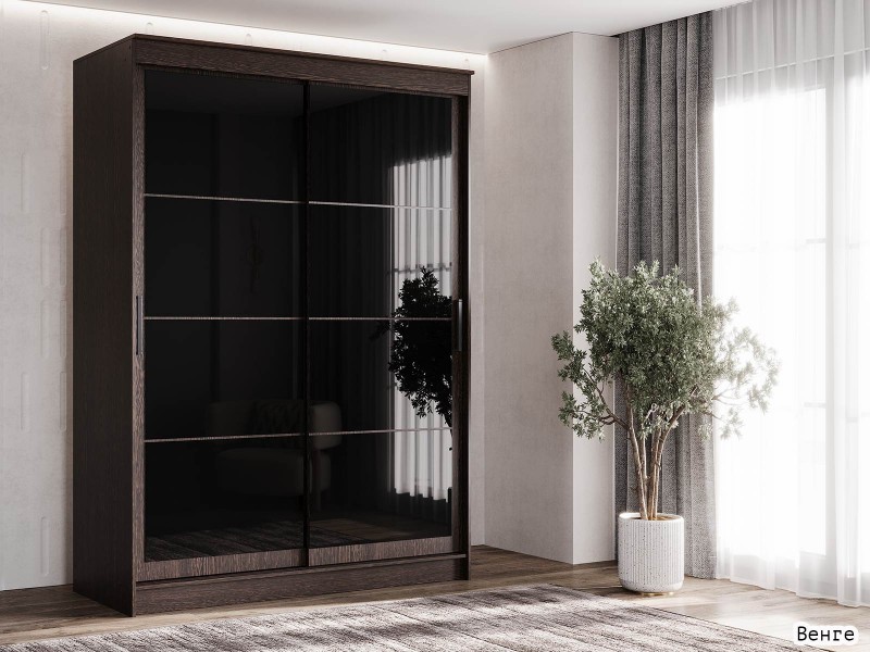 Гранд-1 Шкаф-купе 2-х дверный 1600мм, фасады Лакобель + Лакобель [Шкаф-купе]