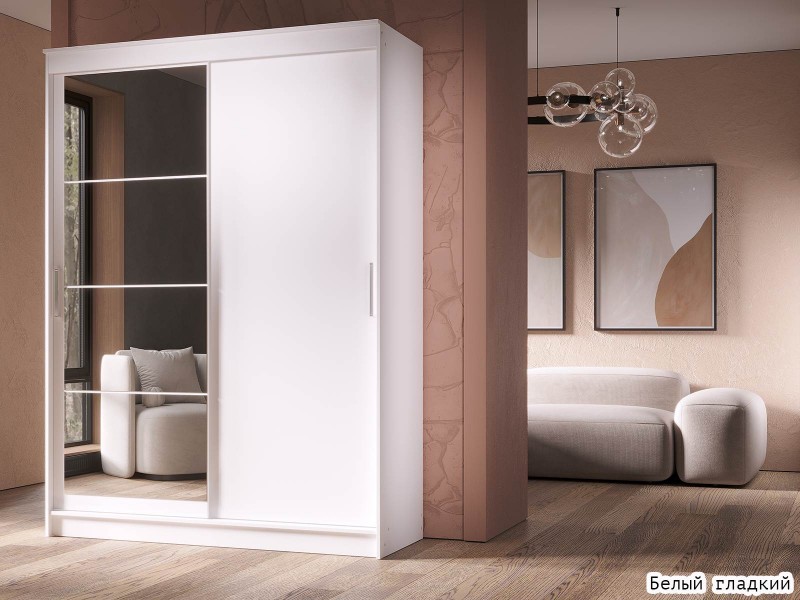 Гранд-1 Шкаф-купе 2-х дверный 1600мм, фасады Зеркало + ЛДСП [Шкаф-купе]