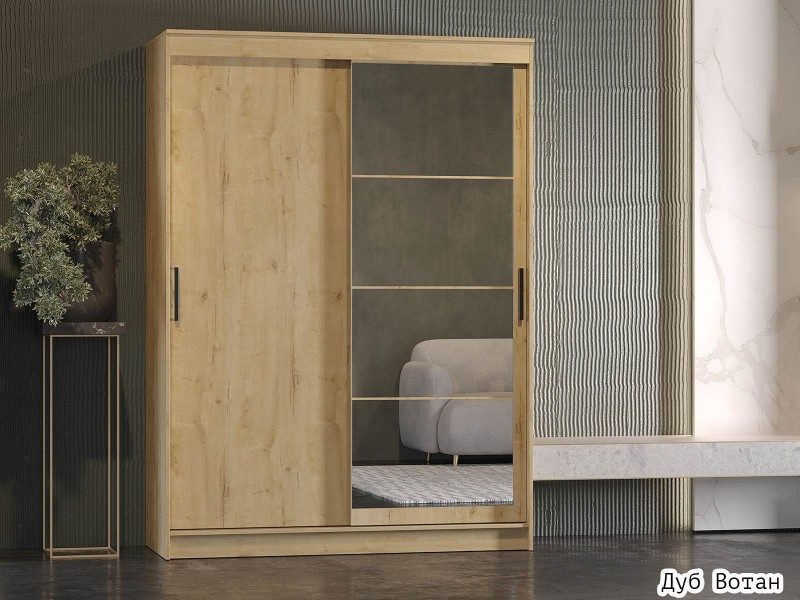 Гранд-1 Шкаф-купе 2-х дверный 1600мм, фасады Зеркало + ЛДСП [Шкаф-купе]