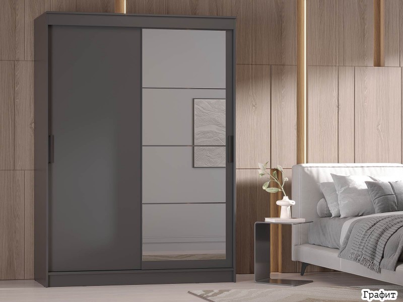 Гранд-1 Шкаф-купе 2-х дверный 1600мм, фасады Зеркало + ЛДСП [Шкаф-купе]