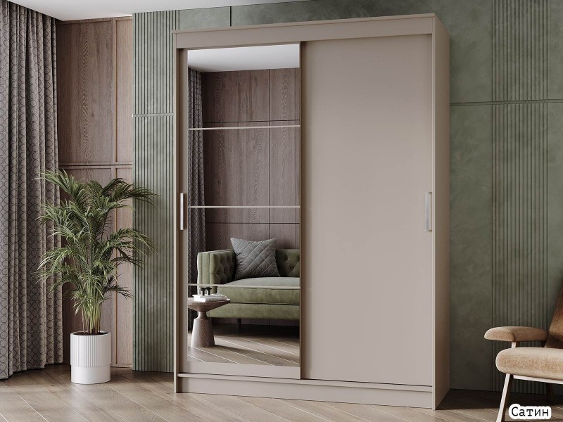 Гранд-1 Шкаф-купе 2-х дверный 1600мм, фасады Зеркало + ЛДСП [Шкаф-купе]