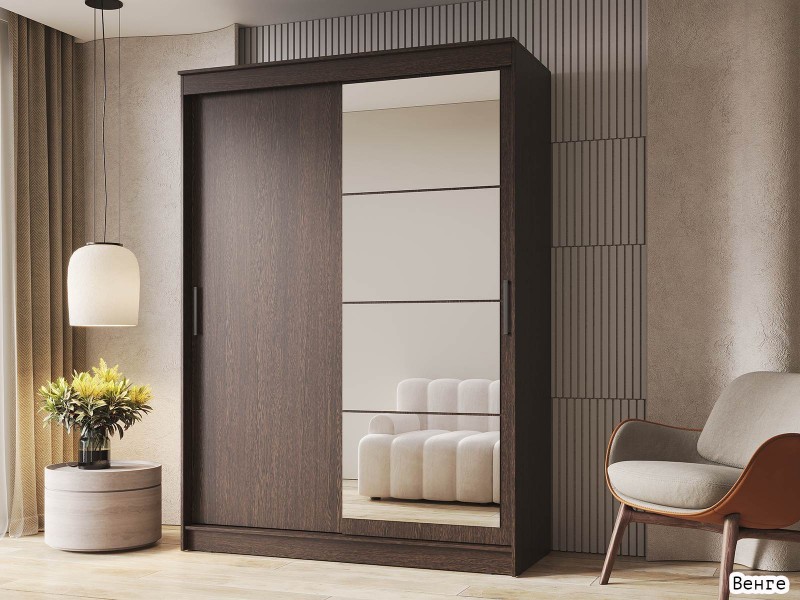 Гранд-1 Шкаф-купе 2-х дверный 1600мм, фасады Зеркало + ЛДСП [Шкаф-купе]