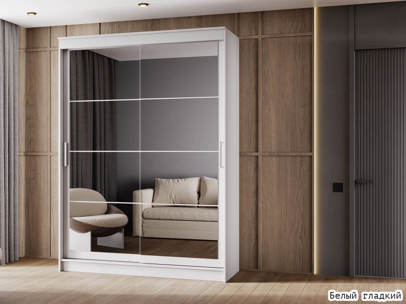 Гранд-1 Шкаф-купе 2-х дверный 1600мм, фасады Зеркало + Зеркало [Шкаф-купе]