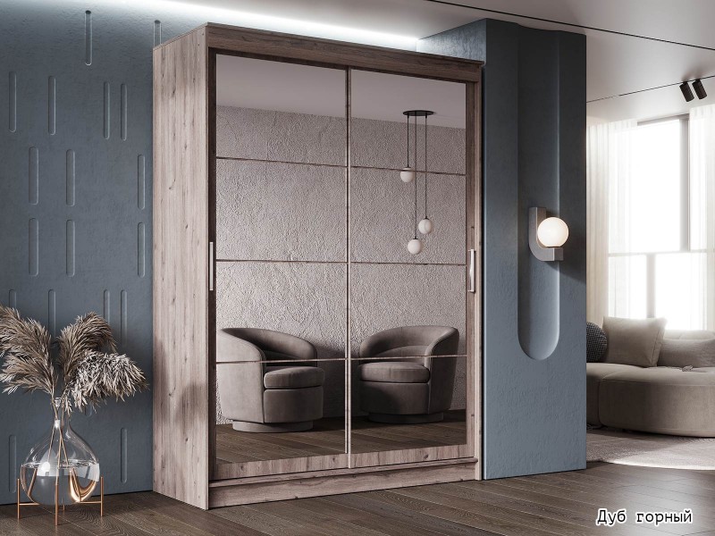 Гранд-1 Шкаф-купе 2-х дверный 1600мм, фасады Зеркало + Зеркало [Шкаф-купе]