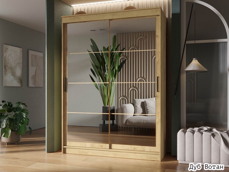 Гранд-1 Шкаф-купе 2-х дверный 1600мм, фасады Зеркало + Зеркало [Шкаф-купе]