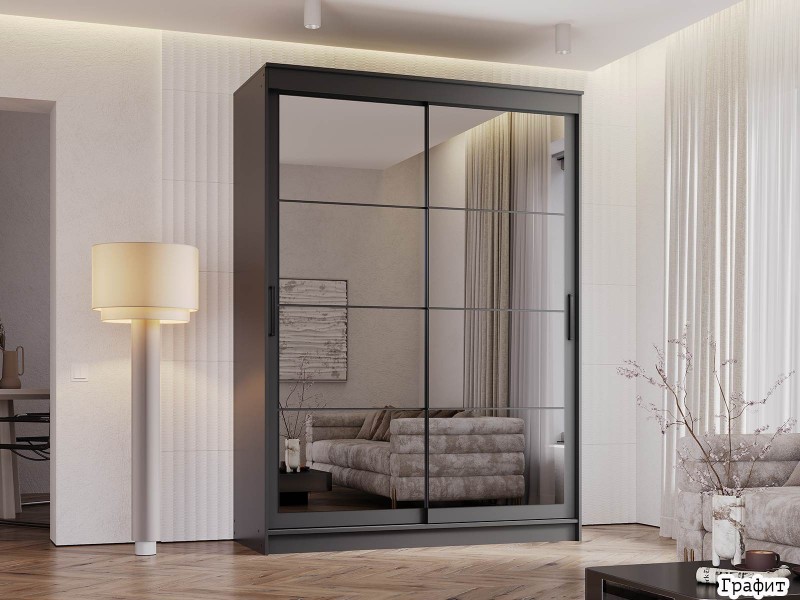 Гранд-1 Шкаф-купе 2-х дверный 1600мм, фасады Зеркало + Зеркало [Шкаф-купе]