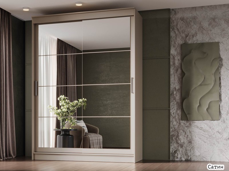 Гранд-1 Шкаф-купе 2-х дверный 1600мм, фасады Зеркало + Зеркало [Шкаф-купе]