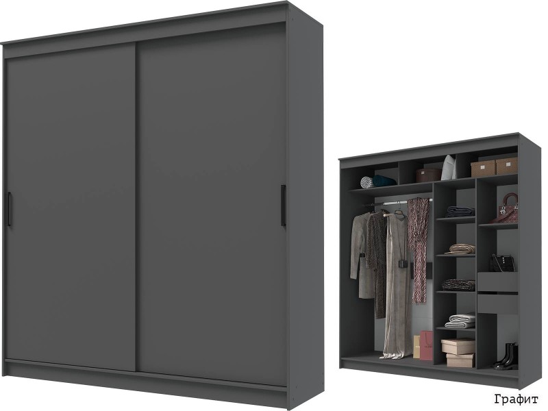 Гранд-1 Шкаф-купе 2-х дверный 2000мм, фасады ЛДСП [Шкаф-купе]