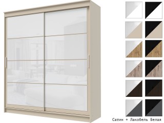 Гранд-1 Шкаф-купе 2-х дверный 2000мм, фасады Лакобель + Лакобель [Шкаф-купе]