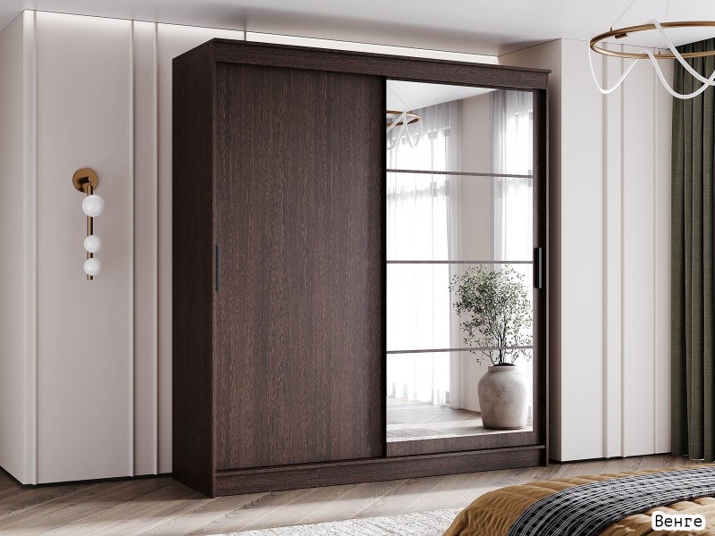 Гранд-1 Шкаф-купе 2-х дверный 2000мм, фасады Зеркало + ЛДСП [Шкаф-купе]