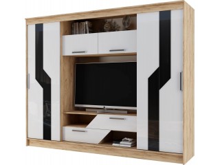 Кармен Стенка для гостиной, Дуб вотан + Белый гладкий