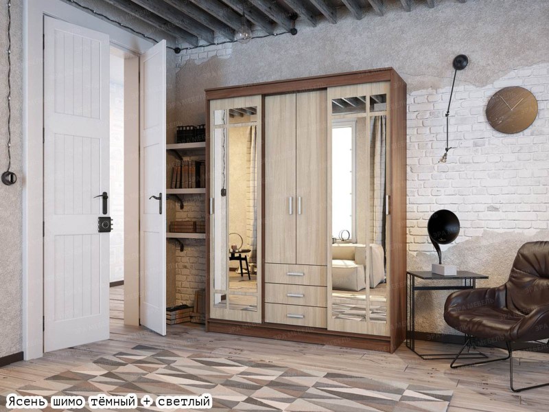 Лорд Шкаф-купе с зеркалом 1,7 м [Шкаф-купе]