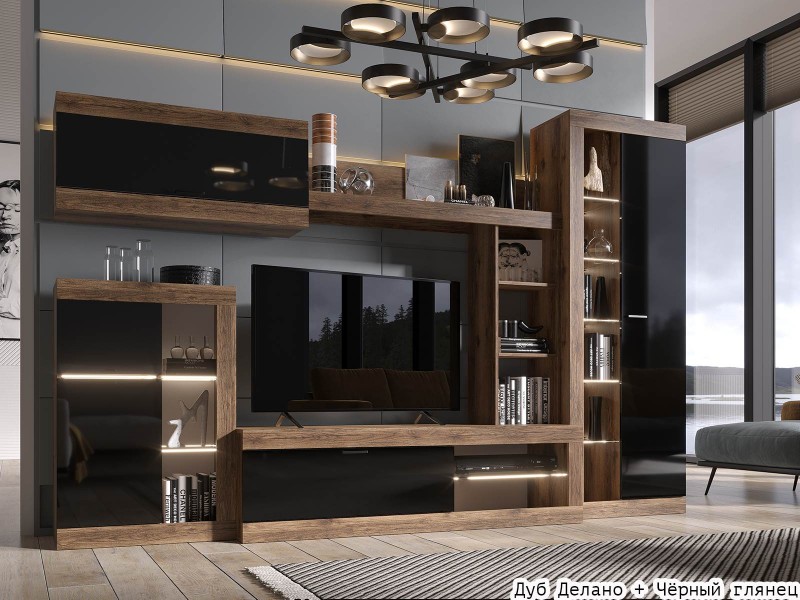 Прага ЛДСП Гостиная модульная, Комплект-1 [Прага Эра]