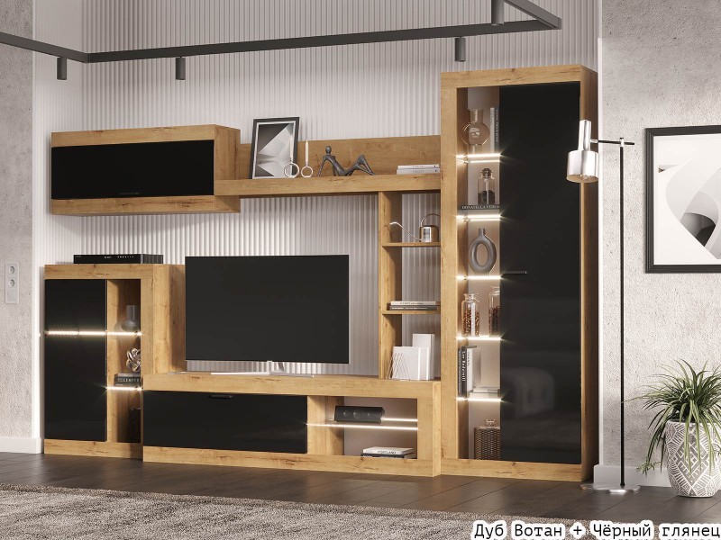 Прага ЛДСП Гостиная модульная, Комплект-1 [Прага Эра]