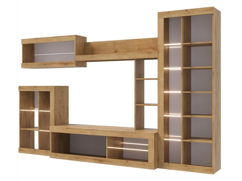 Прага МДФ Гостиная модульная, Комплект-1 [Прага Эра]