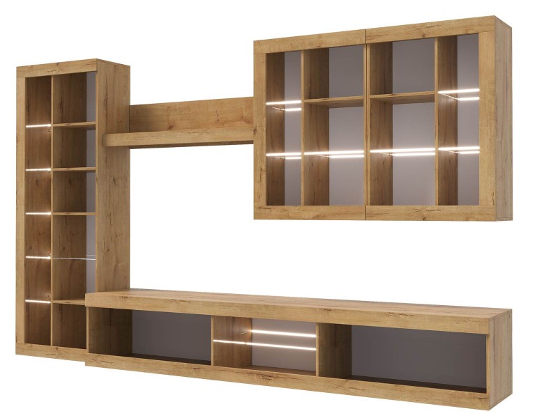 Прага МДФ Гостиная модульная, Комплект-3 [Прага Эра]