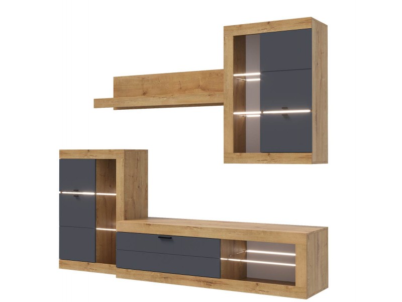 Прага МДФ Гостиная модульная, Комплект-5 [Прага Эра]