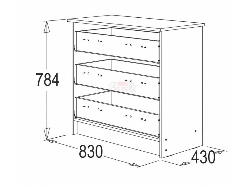 Комод с 3-мя ящиками [Фант]