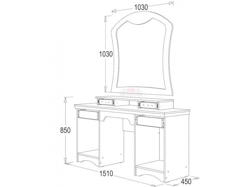Ольга-10 МДФ спальня, Стол туалетный [Ольга-10]