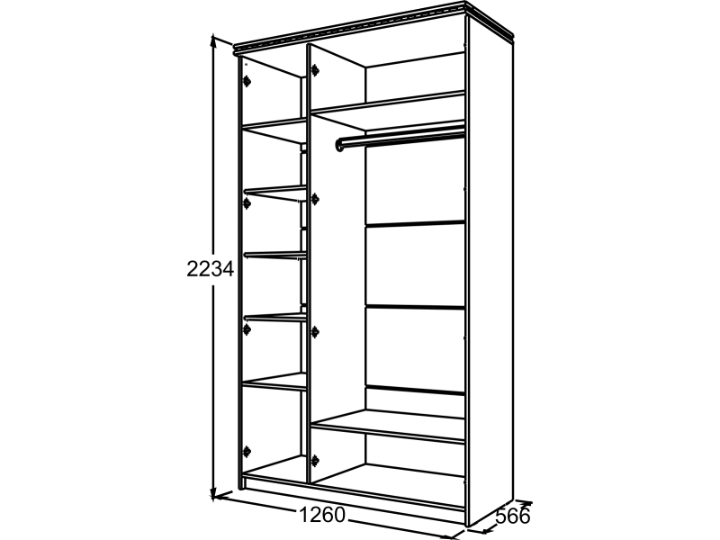 Ольга-13, Шкаф трёхстворчатый для одежды и белья [Ольга-13]